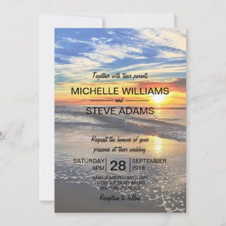Beach Sunset Wedding Invitation