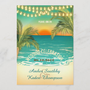 Beach Sunset Wedding Invitation