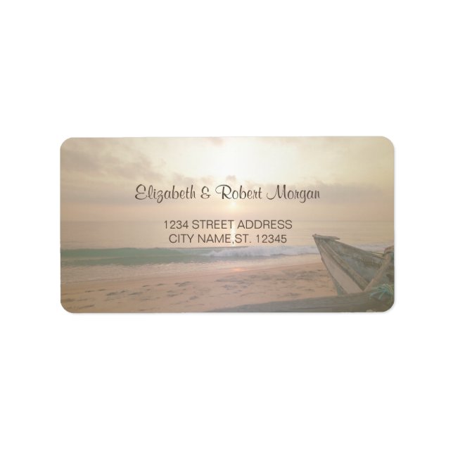 Beach Sunset Wedding Label (Front)