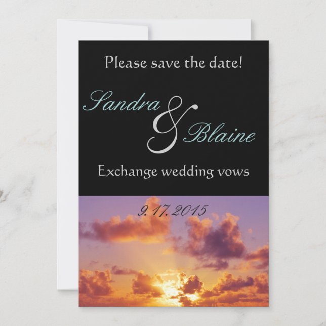 Beach Sunset Wedding Special Save The Date (Front)