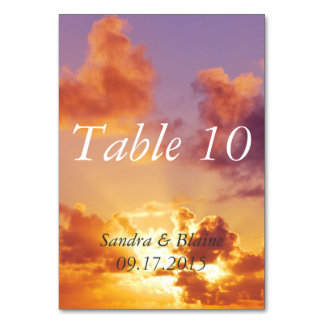 Beach Sunset Wedding Special Table Number