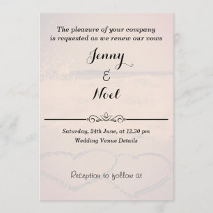 Beach Sunset Wedding Vows Renewal Invitation