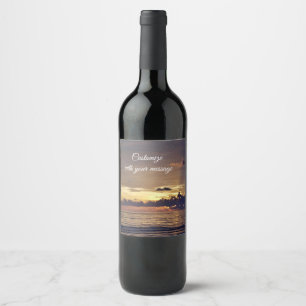 Beach Sunset Wine Label