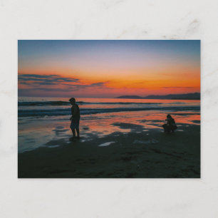 Beach Sunset with Peaceful Ocean Moment Postcard