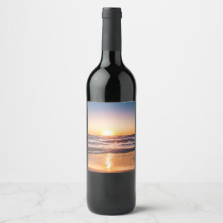 beach super vacation wine label