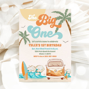 Beach Surf 1st Birthday Invitation