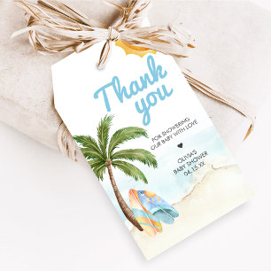 Beach Surf Baby on Board Baby Shower Favor Tags