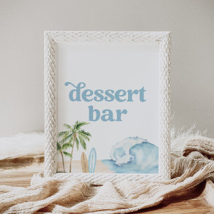 Beach Surf Baby Shower Dessert Bar Sign