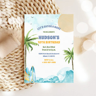 Beach Surf Birthday Party Invitation