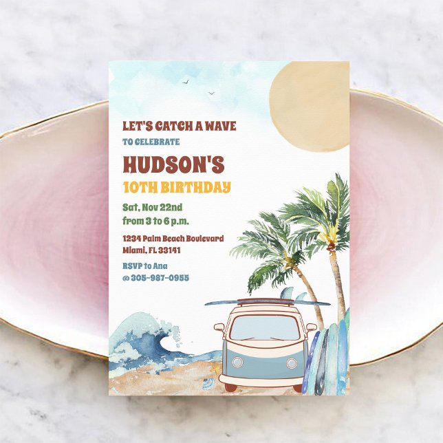 Beach Surf Birthday Party Invitation (Creator Uploaded)