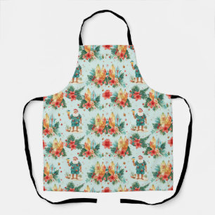Beach Surf Christmas Party with Santa Claus Apron