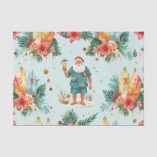 Beach Surf Christmas Party with Santa Claus Tissue Paper