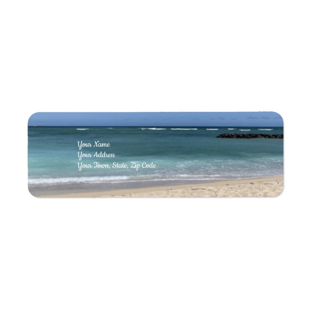 Beach Surf Coastal Ocean Return Address Label (Front)