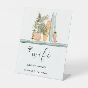 Beach Surf Network WiFi Password Pedestal Sign