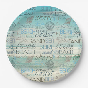 Beach Surf Sand Sea Paper Plate