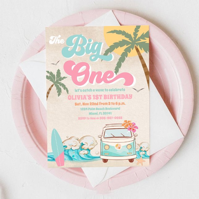 Beach Surf Van Birthday Invitation (Creator Uploaded)