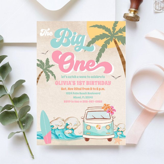 Beach Surf Van Birthday Invitation (Creator Uploaded)