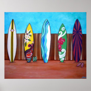BEACH SURFBOARDS POSTERS