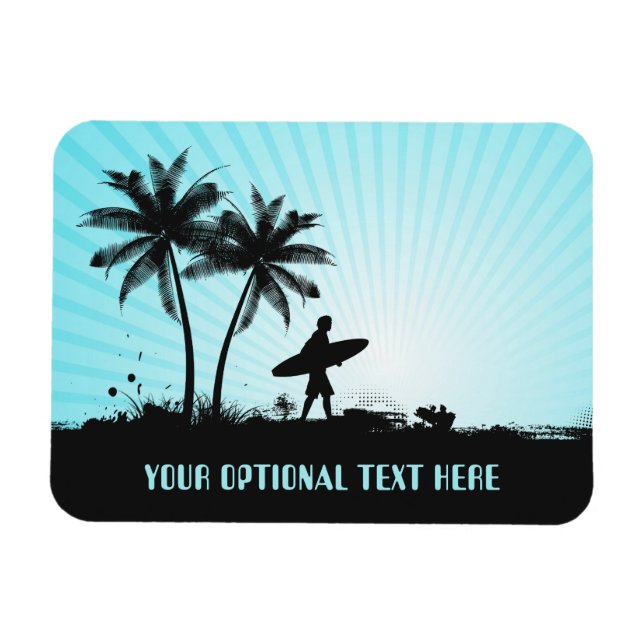 Beach Surfer custom text magnet (Horizontal)