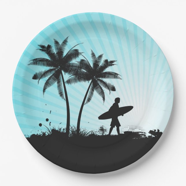 Beach Surfer paper plates (Front)
