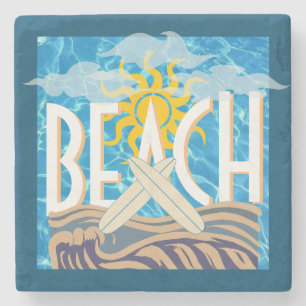 Beach Surfing Decor Stone Coaster