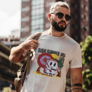 Beach Sushi Cartoon Food T-Shirt