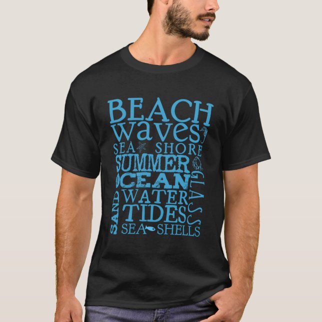 Beach T Shirts For Men Woman Sea Themed (Front)
