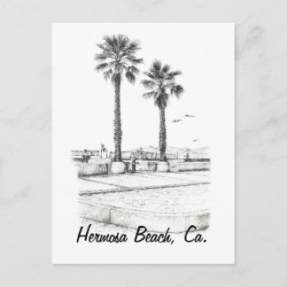 Beach Tennis, Hermosa Beach, Ca. Postcard