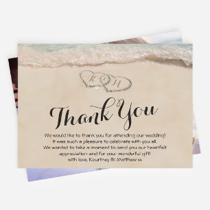 Beach Thank You Note Photo Wedding Card