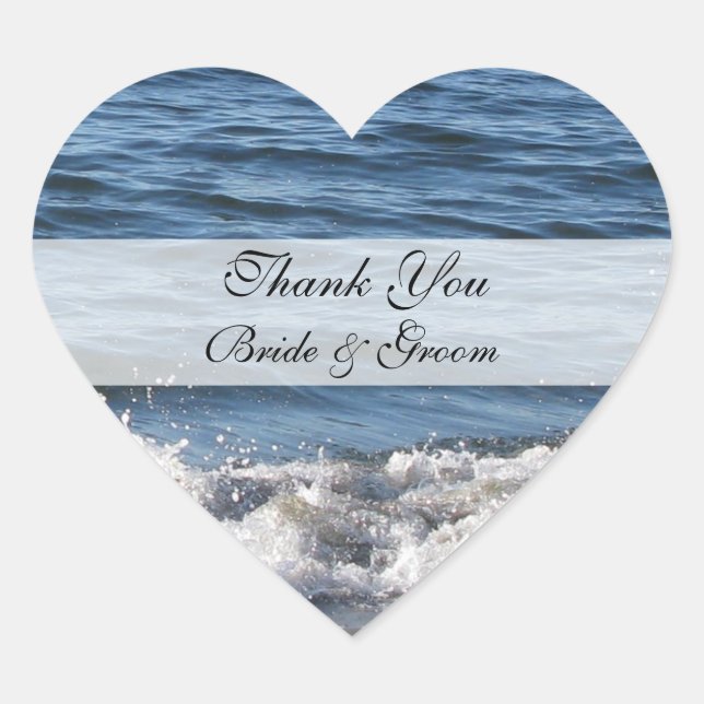 Beach Thank You Stickers with Ocean (Front)