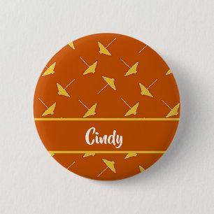 Beach thatch palapa 6 cm round badge