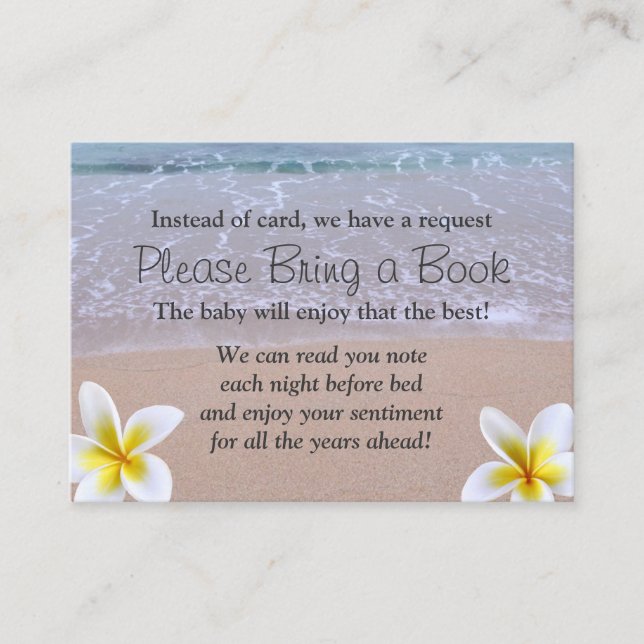 Beach Theme Baby Shower Bring a Book Request Enclosure Card (Front)