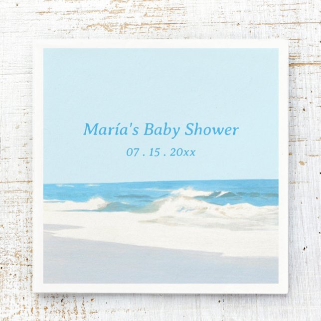 Beach Theme Baby Shower Napkin Ocean Seascape (Creator Uploaded)