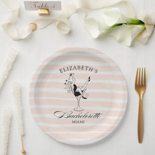 Beach Theme Bachelorette Party Paper Plate (Wedding)
