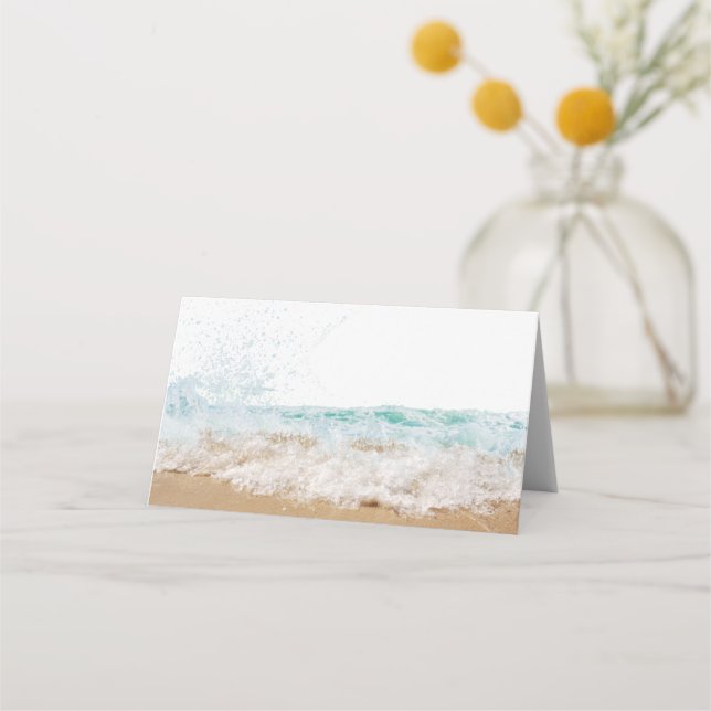 Beach Theme Blank Table Name Card (Front)