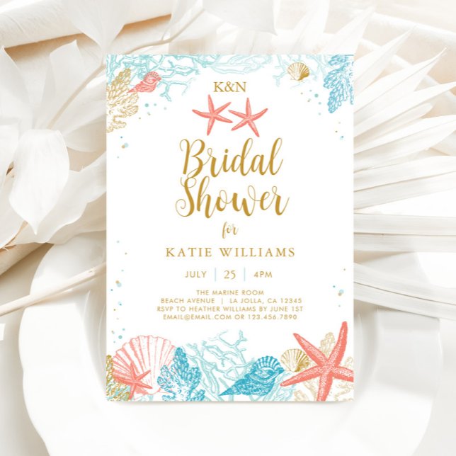 Beach Theme Bridal Shower Invitation (Beach Bridal Shower Invitation)