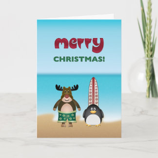 Beach Theme Christmas Card