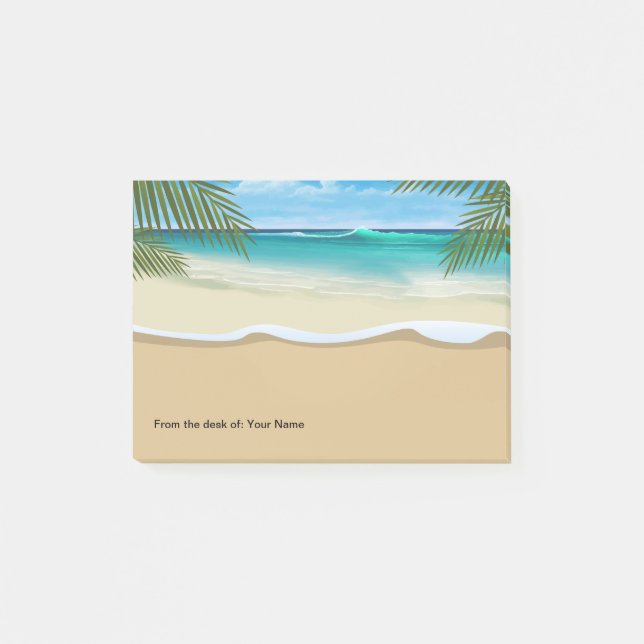 Beach Theme Coastal Office Sticky Notepads (Front)