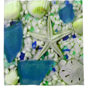 Beach Theme Design Shower Curtain