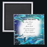 Beach Theme Dolphin Wedding Save The Date Magnet<br><div class="desc">This beautiful save the date magnet is a stylish,  long lasting way to announce your big day. Personalise the magnet by changing the text in the fields provided. You can change font style,  size,  and colour.</div>