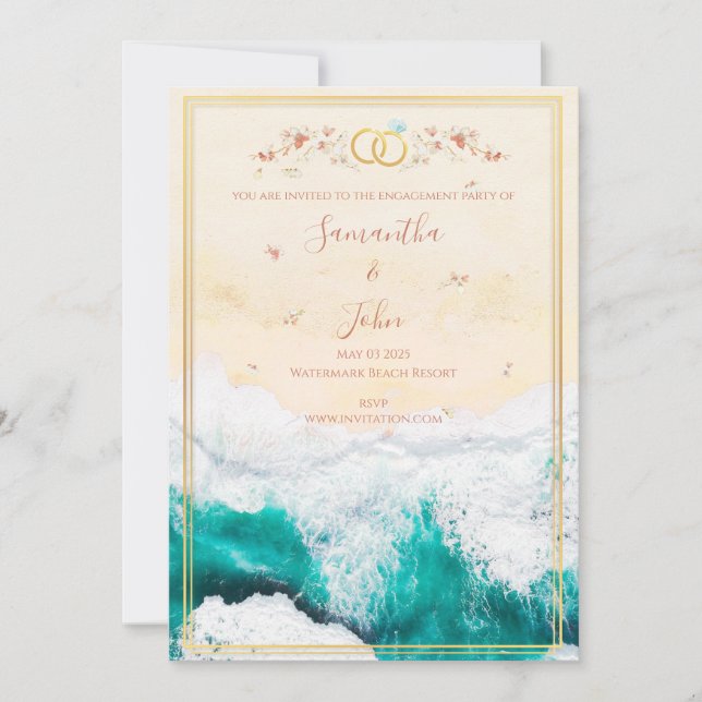 Beach Theme Engagement Party Invitation (Front)