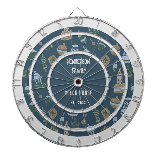 Beach Theme Family Name Dartboard (Front)