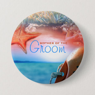 "Beach theme" groom wedding tropical cruise 7.5 Cm Round Badge