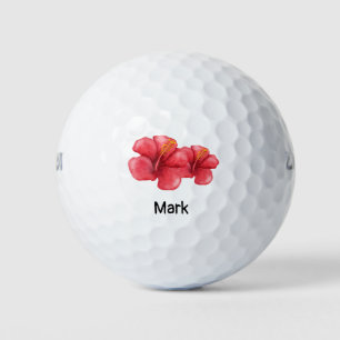 Beach Theme Hibiscus Hawaii Flower Golf Balls