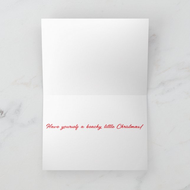 Beach theme Holiday card with Santa Hat (Inside)