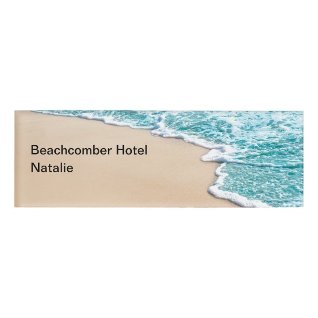 Beach Theme Hotel Staff  Name Tag (Front)