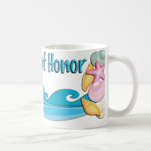 Beach theme Maid of Honour gift coffee mug, cup