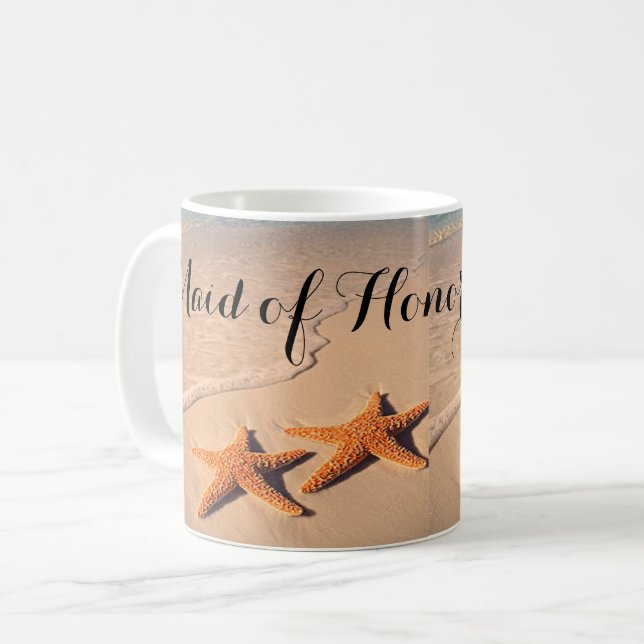 Beach Theme Maid of Honour Gift Coffee mug, Cup (Front Left)