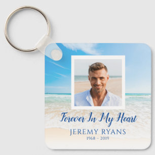 Beach Theme Memorial Keepsake Keychain
