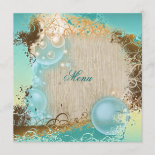 Beach theme menu elegant party